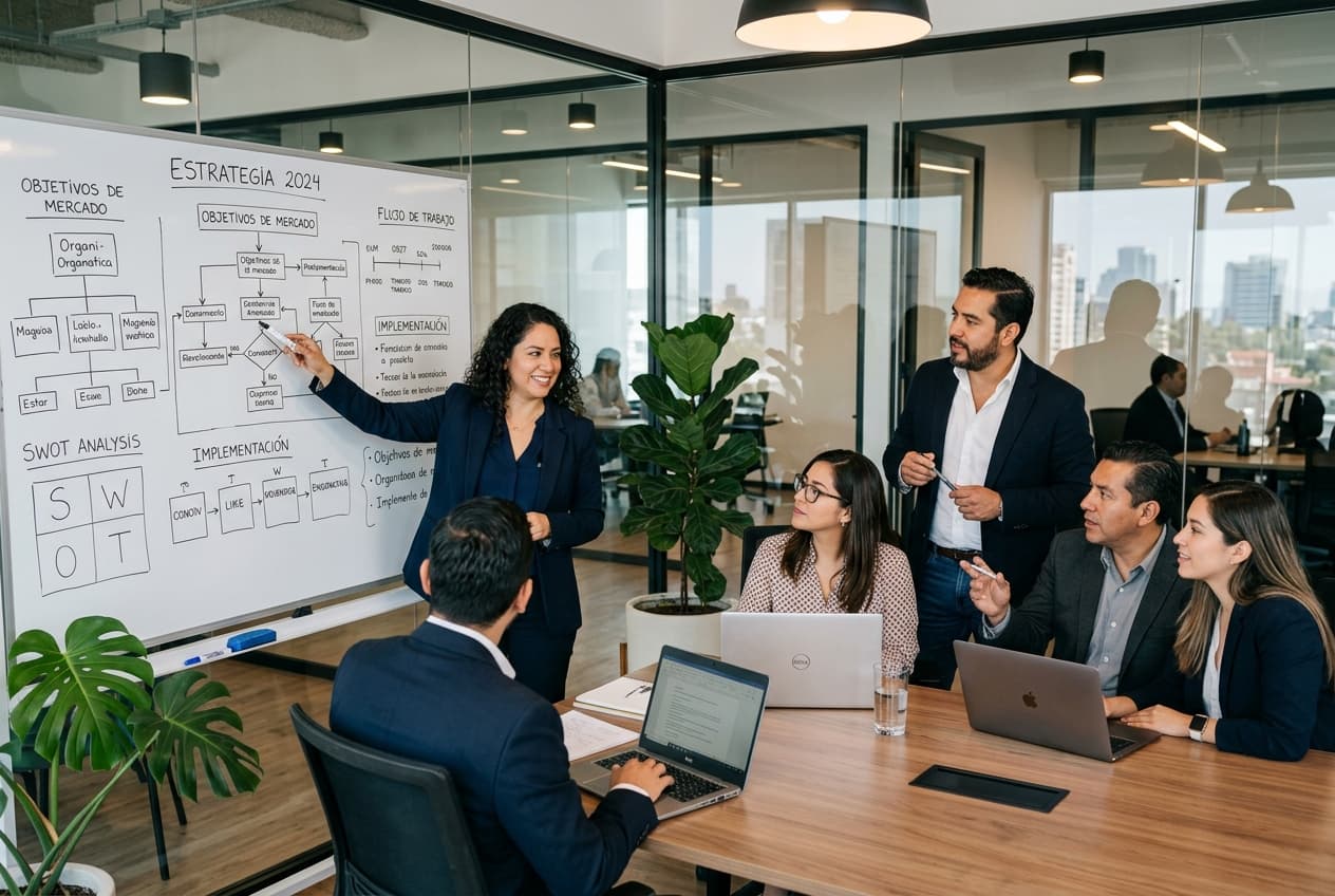 Equipo de Codgo planificando la estrategia de implementación de IA